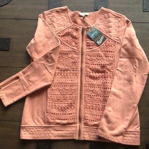 NWT Orvis Sweatshirt Jacket 100% Cotton Coral